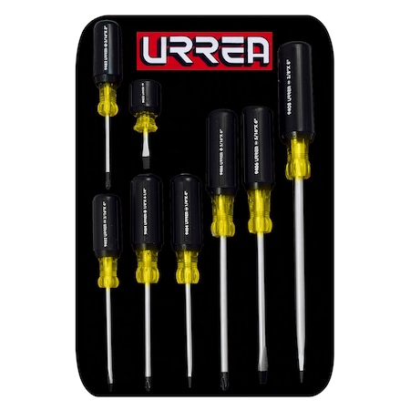 URREA Cushion Grip Screwdriver, Set of 8 Pieces 9400D